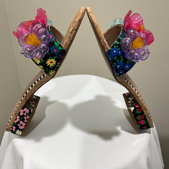 BETSEY JOHNSON multi-color Brice Floral Sandal Flats NWOB Size 6.5 - Picture 6 of 7